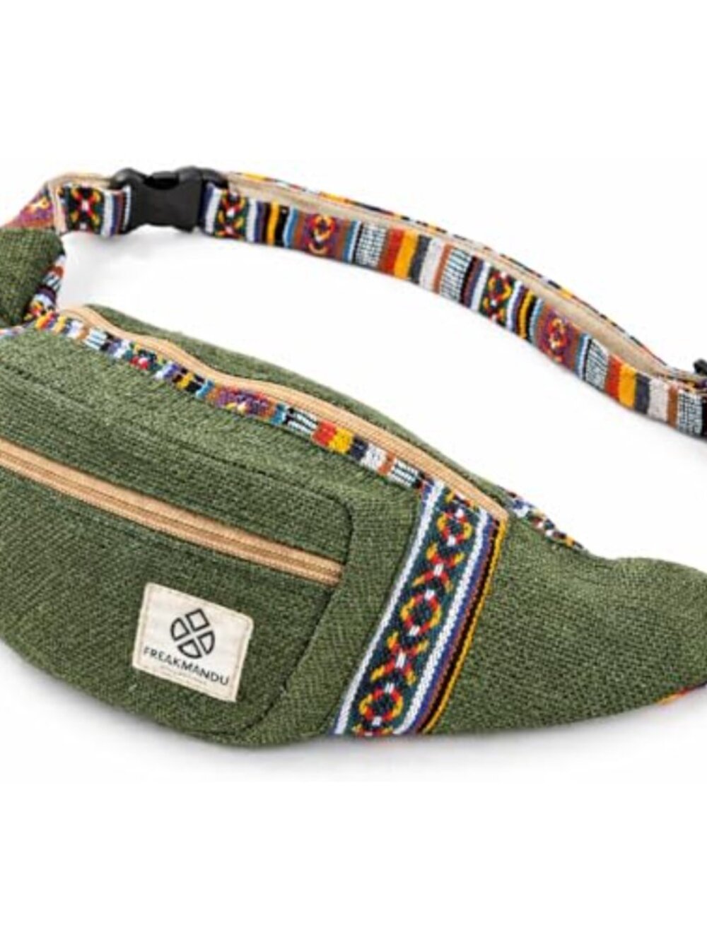 Hemp Fanny Pack Unisex Waist Bag Adjustable Zip Hiking Travel